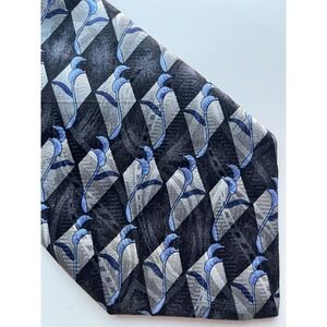 ROBERT TALBOTT BEST‎ OF CLASS BLUE Geometric 100% SILK 57" X 3 3/4" Tie